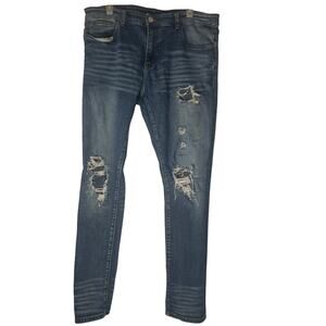 Men's Size 36 Embellish Jeans Distressed Holey Ragged Slim Straight Leg Pants
